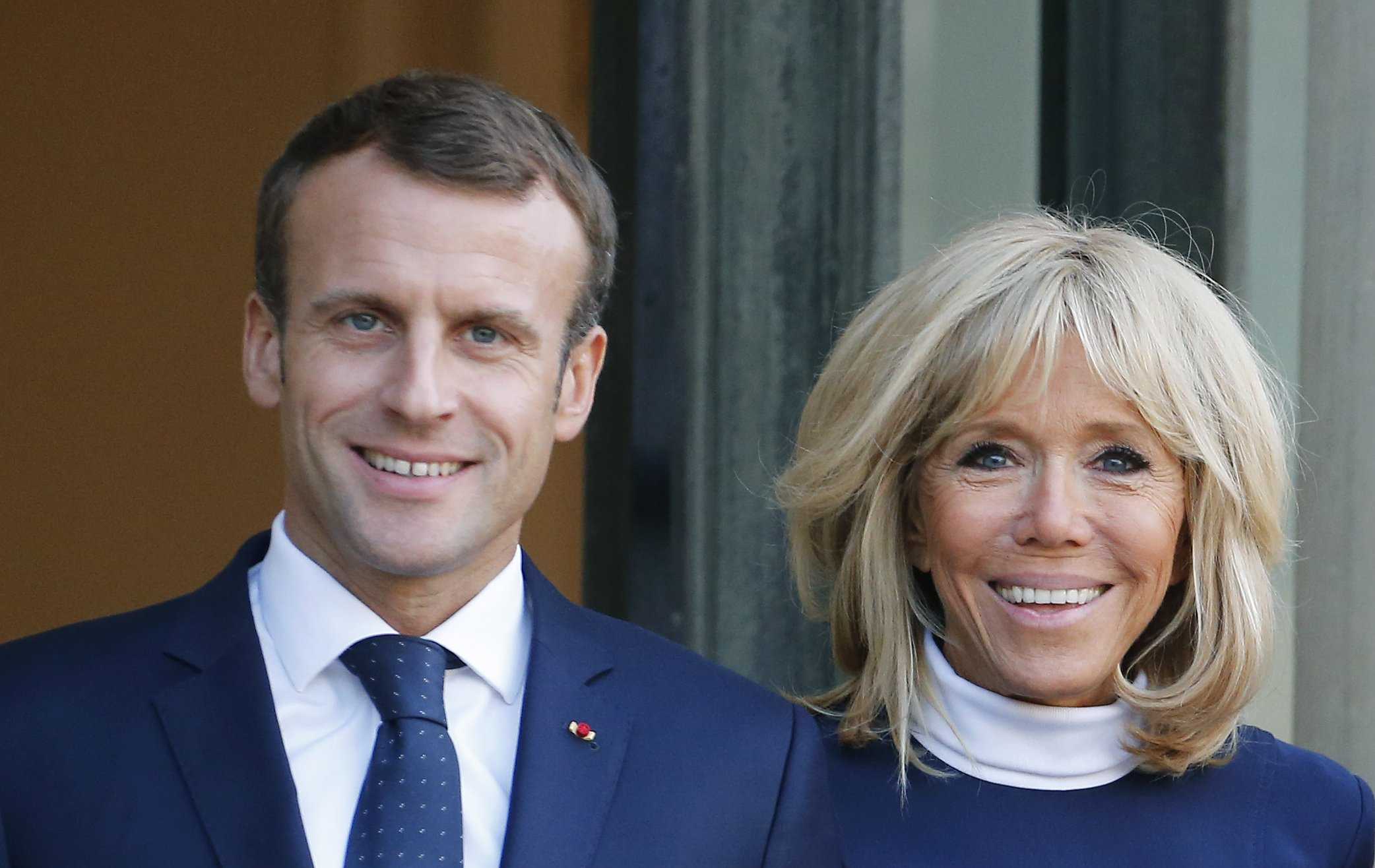 Президент Франции Эммануэль Макрон с женой